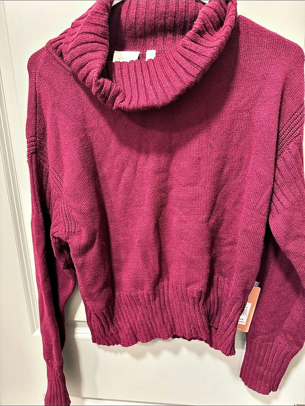 Cyrus Cowl Neck Sweater in Red Size Medium NWT